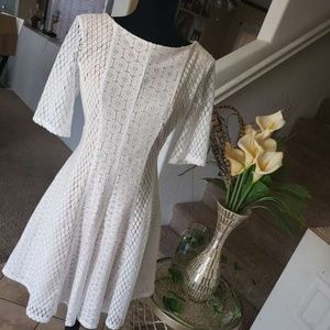 FIT AND FLARE LACE DRESS